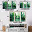 Emerald Elevations Skyscraper City - Ensemble d'art mural gratte-ciel-107745954-107745956
