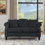 Canapé Chesterfield en velours noir, canapé 2 places moderne pour le salon