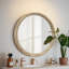 Miroir mural rond 35,43 pouces avec cadre en bois vieilli