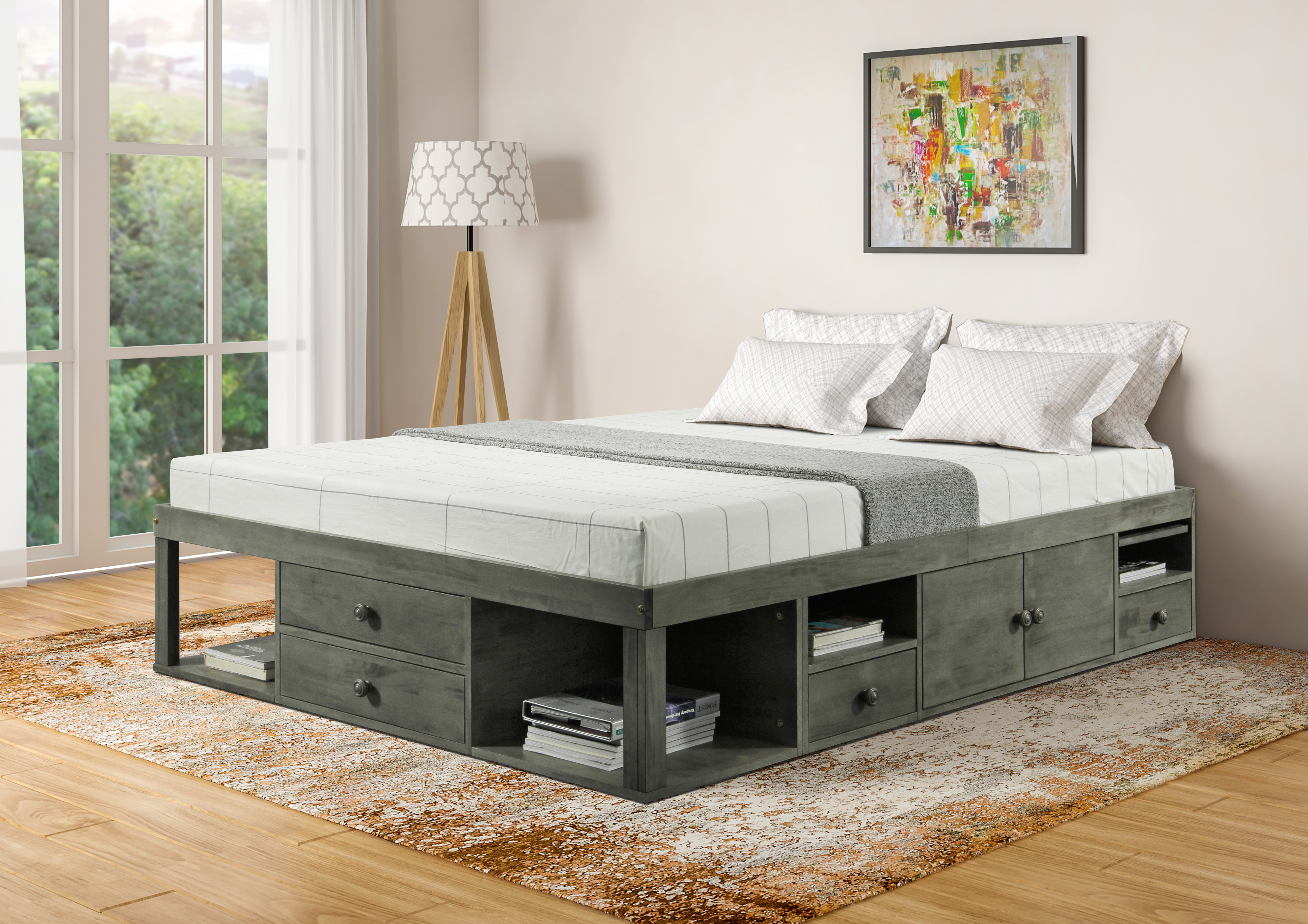 storage platform beds solid wood contemporary furniture stores