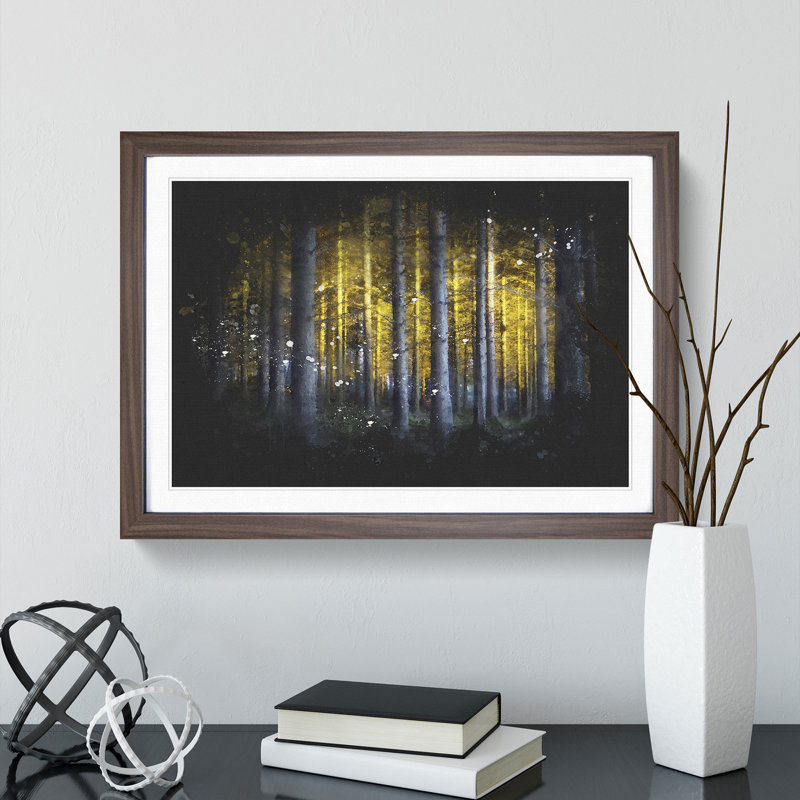 Sunlight Forest Vol.4 Paint Splash - Picture Frame Graphic Art, Walnut, 27cm H x 36cm W x 2cm D