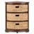 Breunig Solid Wood 3 Drawer X-Side Corner Storage Drawer with 3 Wicker Baskets, Quarter Round, For Small Spaces, Walnut-117219835