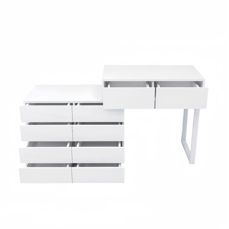 Commode de bureau 10 tiroirs sans poignée