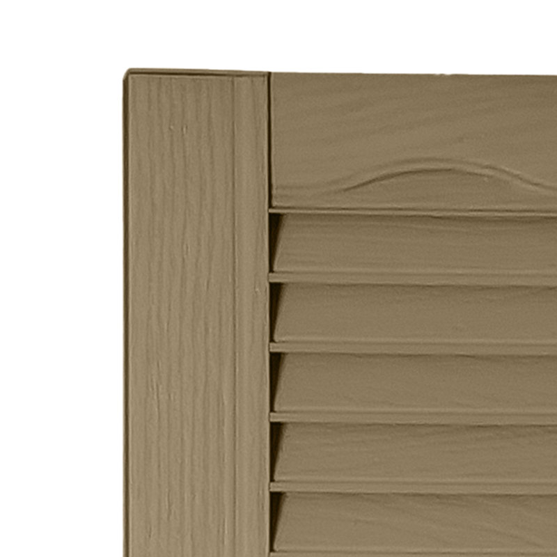 Custom Louvred Shutter with Cathedral Top, Potters Clay, 34", 9"