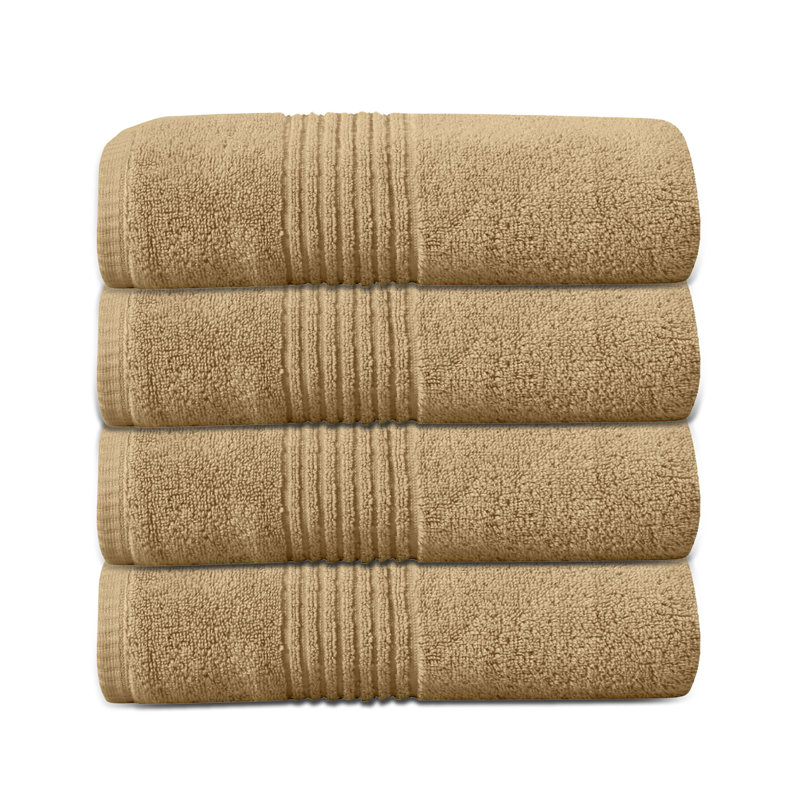 Ensemble de serviettes de bain 100% coton 100% coton zéro torsion Phoebe Home Weavers, 27 po x 54 po (4) (4 serviettes de bain), lin