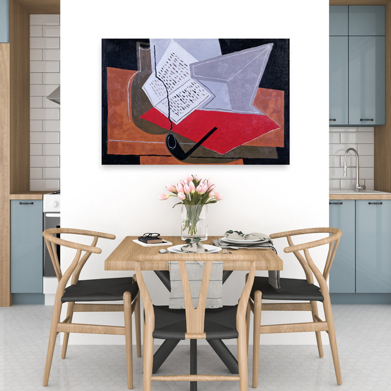 Bol et livre - Impression d'art mural contemporain abstrait, 32" H x 48" W