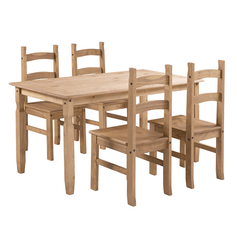 Ensemble de salle à manger 5 pièces Nolea, Naturel