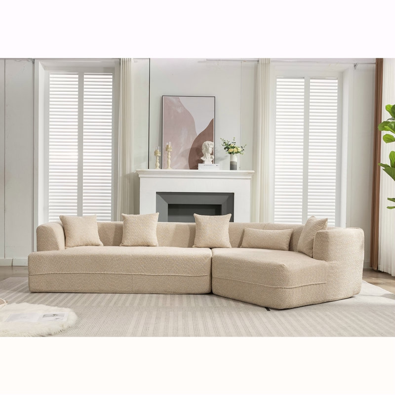 Canapé modulaire nouveau et amélioré, édition moderne, de style minimaliste moderne, revêtu de tissu anti-froissement, combinaison libre, brun