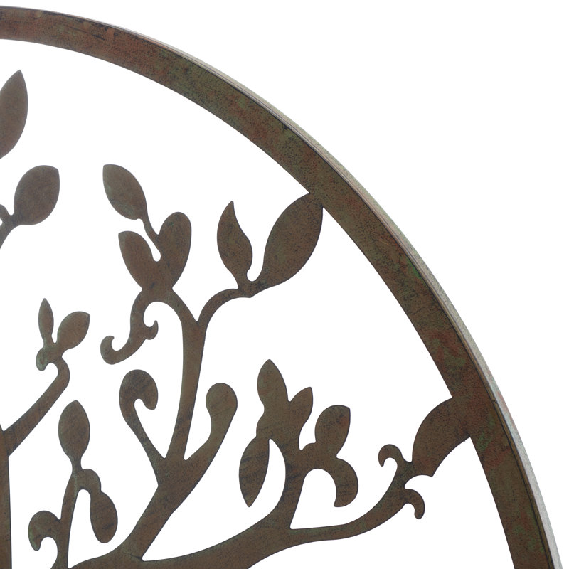 Décoration murale arbre de vie Akhaï, H 31,5 po x l 31,5 po x P 0,25 po, Bleu antique