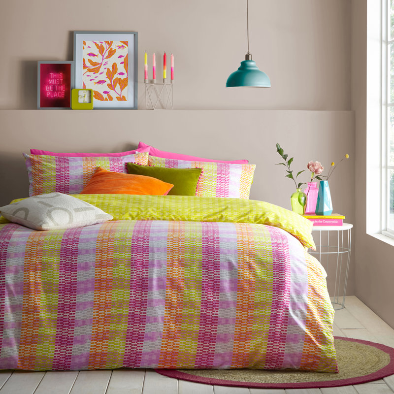 Cotton Blend Bedding with Pillowcases Included, Double Duvet Cover + 2 Standard Pillowcases