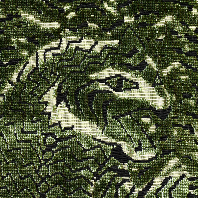Tigress Velvet Fabric, Black