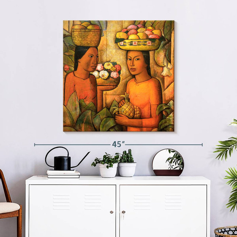 Mujeres Con Frutas, H 30 po x l 30 po