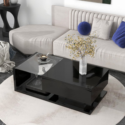 Table basse moderne avec verre trempé