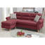 Ensemble de canapé modulaire réversible en polyfibre avec méridienne, coussins moelleux et garniture cloutée pour plus de confort et de style