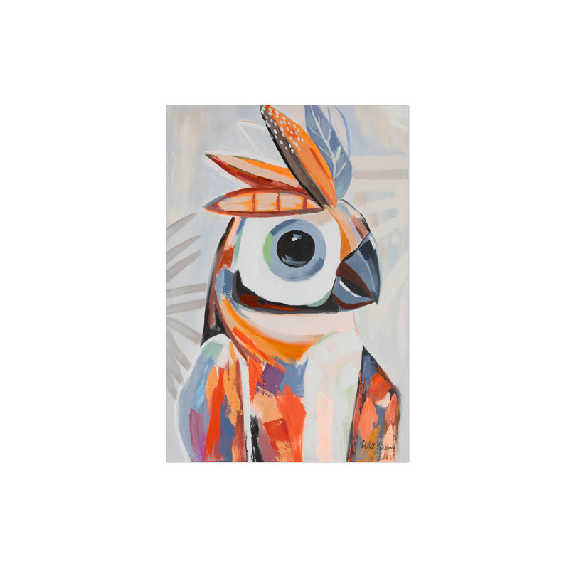 Hand -painted Indigenous Bird Acrylic Painting
