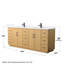 Elan TK 84" Freestanding Double Bathroom Vanity with Cultured Marble Top-1086648196-1086648249-1086648250