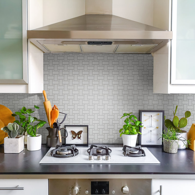 Metro 1.32" x 2" Porcelain Basketweave Mosaic Wall & Floor Tile, White