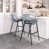 Polyester gris azur / cadre noir