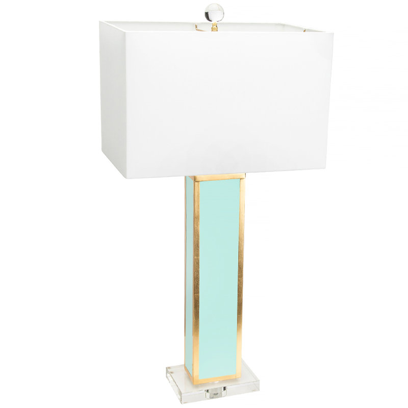Blair Table Lamp, Mint/Gold Leaf 
