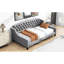 Lit de jour simple gris avec structure en bois stable et aucun sommier tapissier-1196718708