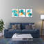 Ensemble de 3 toiles bleu sarcelle et feuilles de ginkgo, peinture abstraite de la nature, 24 L x 16 l