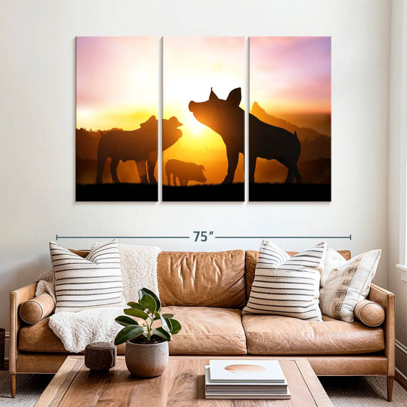 Brampt Pig Silhouettes, 42" H x 65" W