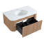 Meuble-lavabo flottant simple 36 po en bois naturel avec lavabo en céramique, armoire rayée avec plateau en marbre artificiel de Carrare et tiroir à fermeture en douceur, pré-assemblé-1373189693-1373189688