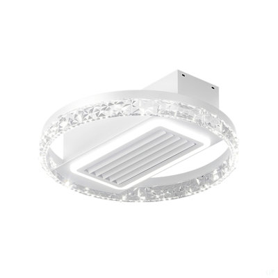 Ventilateur de plafond sans lame à DEL de 20 po avec télécommande - Plafonnier encastré moderne avec circulation d'air et luminosité réglable pour le salon, la salle à manger ou la chambre à coucher