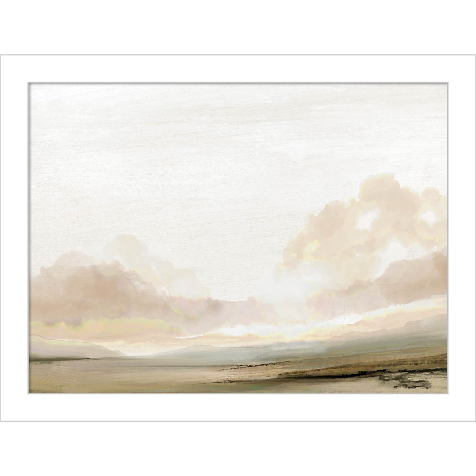 Southern Landscape Print by Dan Hobday, 10" H x 13" W x 1" D, White