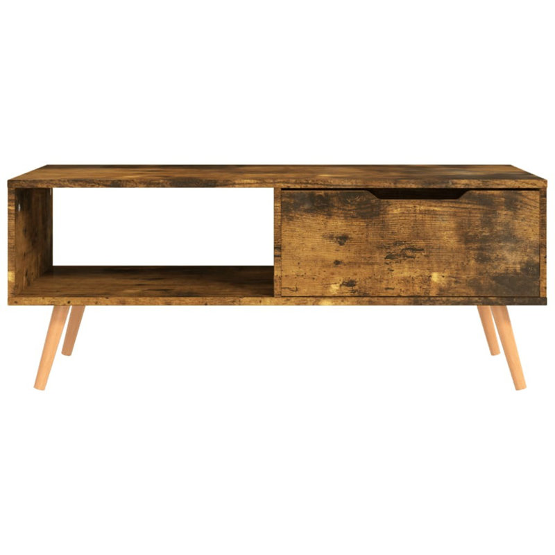 Cleorand Coffee Table with Storage, Smoked Oak