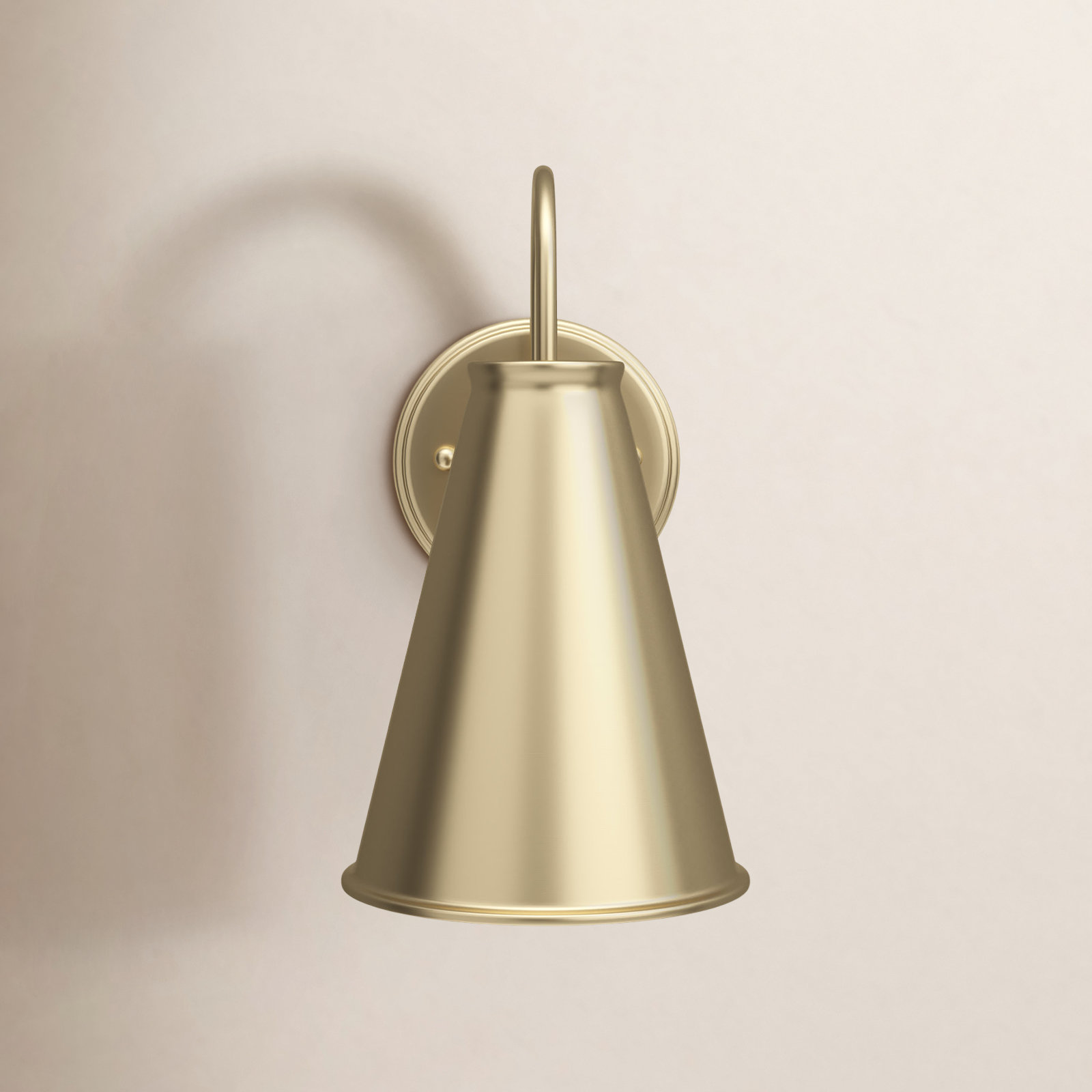 Dimson Single Light Armed Sconce, Brass