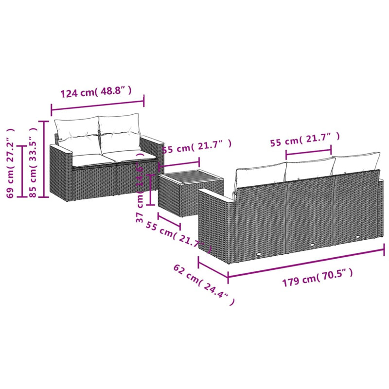 Ensemble de canapé de jardin vidaXL beige