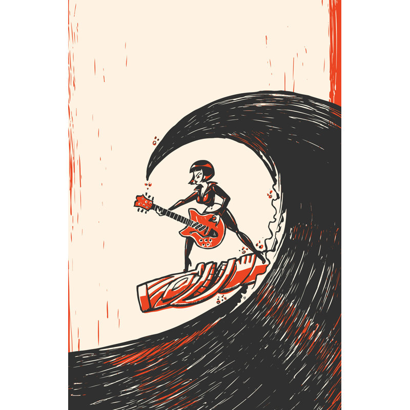 «Rock N Roll Surf Girl» par Big_Ryan, impression sur toile tendue, H 18 po x l 12 po