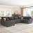 Zanavia U-Shaped Polyester Sectional Sofa Modular Sectional With Storage Ottoman-1410014278-1453625457