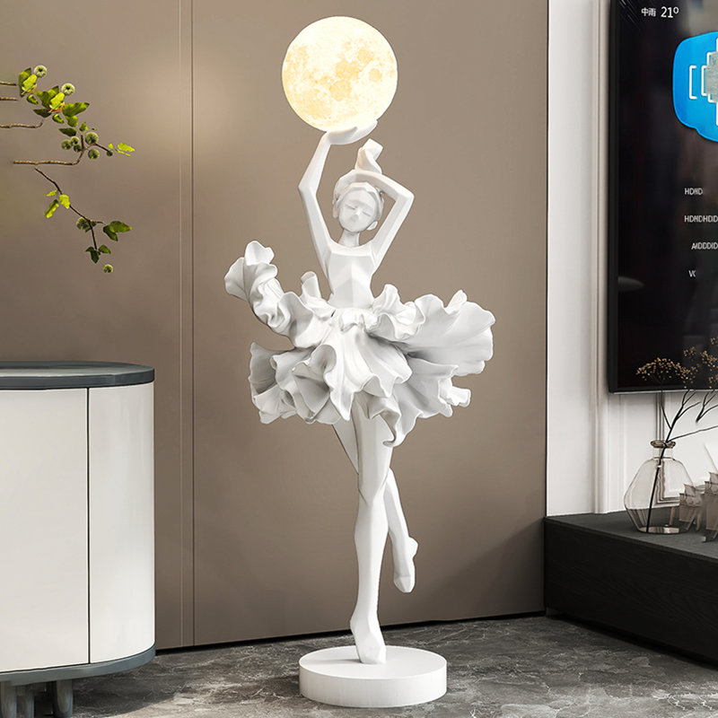 Lampe sur pied à sculpture abstraite Italian, Blanc