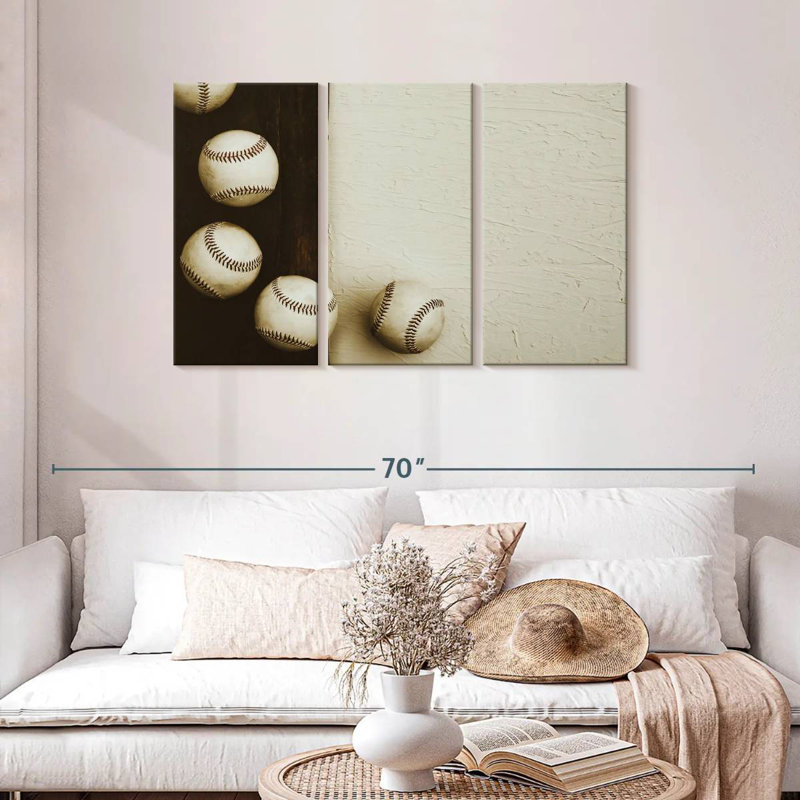 Sireci Rustic Baseballs, 28" H x 45" W