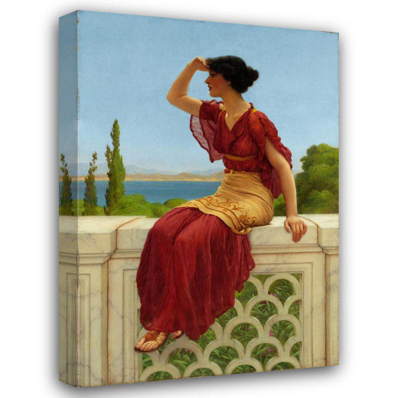 "The Signal" par John William Godward - Art mural sur toile tendue avec châssis, H 24 po x l 17 po