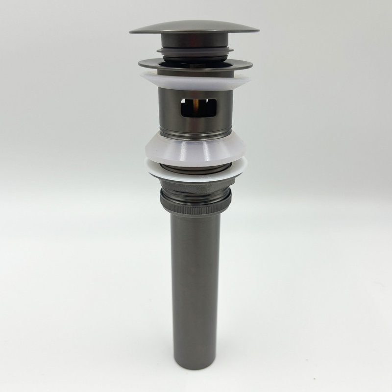 Bathroom Sink Drain With Overflow, Vessel Sink Lavatory Vanity Pop Up Drain Stopper, 304 Stainless Steel, Bronze