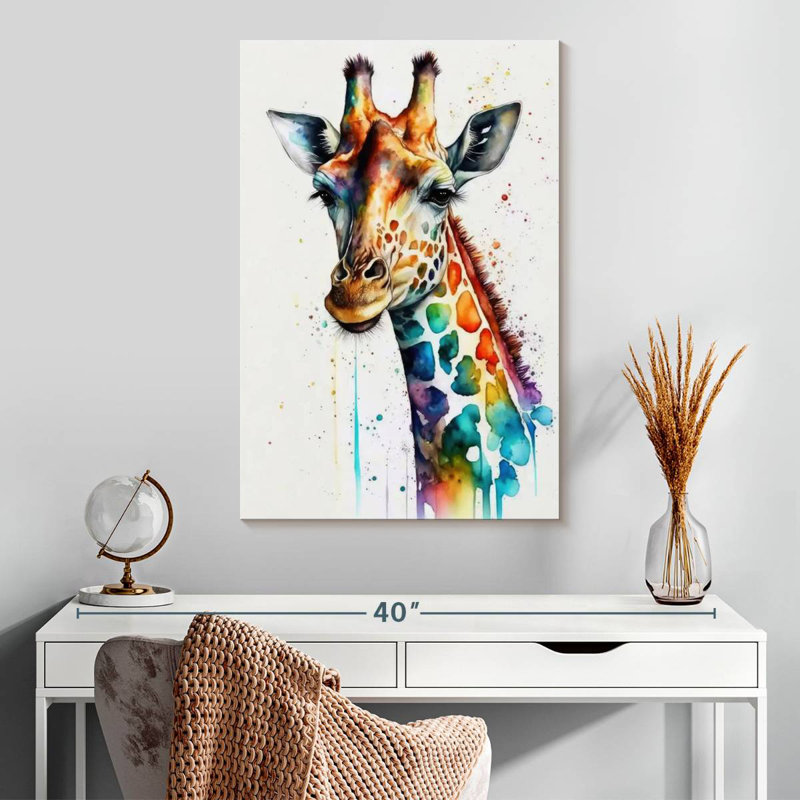 Brampt Giraffe Watercolor, 30" H x 20" W