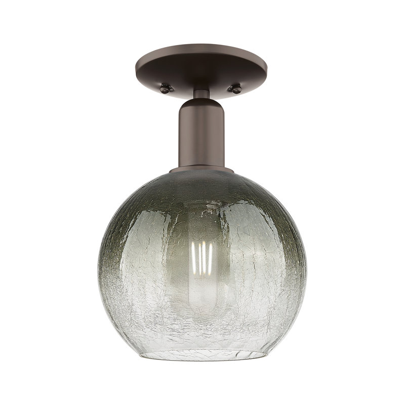 Appleton - Cuivre antique - Plafonnier semi-encastré, H 11,625 po x l 7,875 po x P 7,875 po, Gris / bronze huilé