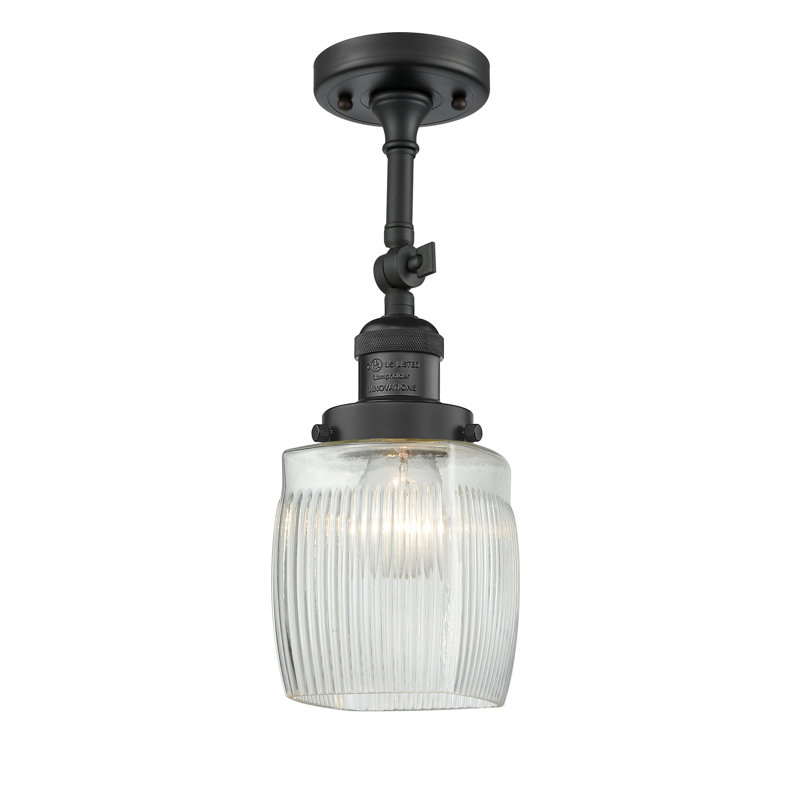 Plafonnier semi-encastré 1 lumière 5,5 po Mireya, Ampoule non incluse, Noir mat