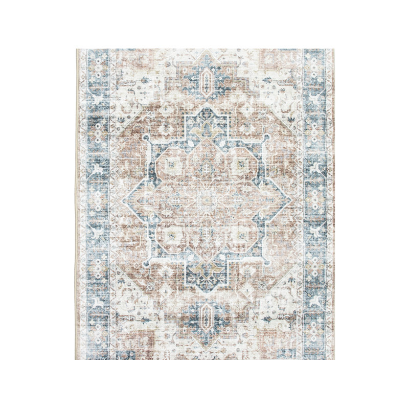 Heriz Premium 1/4" Pile Ultra Soft Non-Slip Padded Backing Rug, Rectangle 4' x 6'