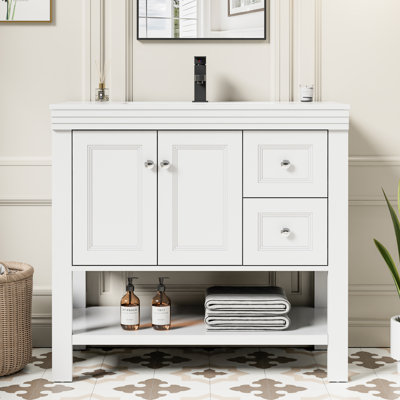 Ensemble de meuble-lavabo simple 36 po avec comptoir Sharee, armoire 2 portes et 2 tiroirs Sharee