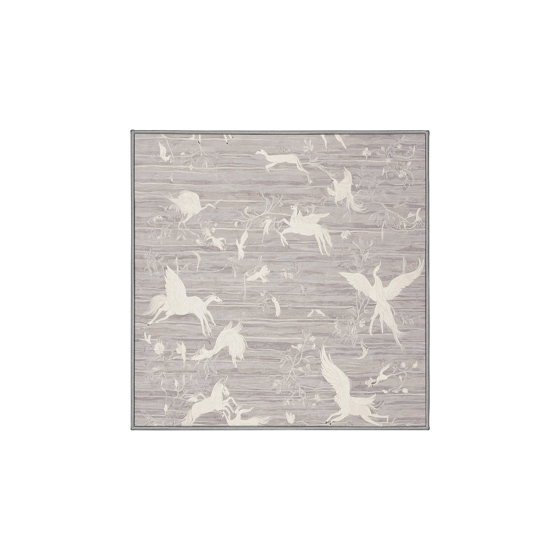 Machine Washable Gray Area Rug, Square 7'