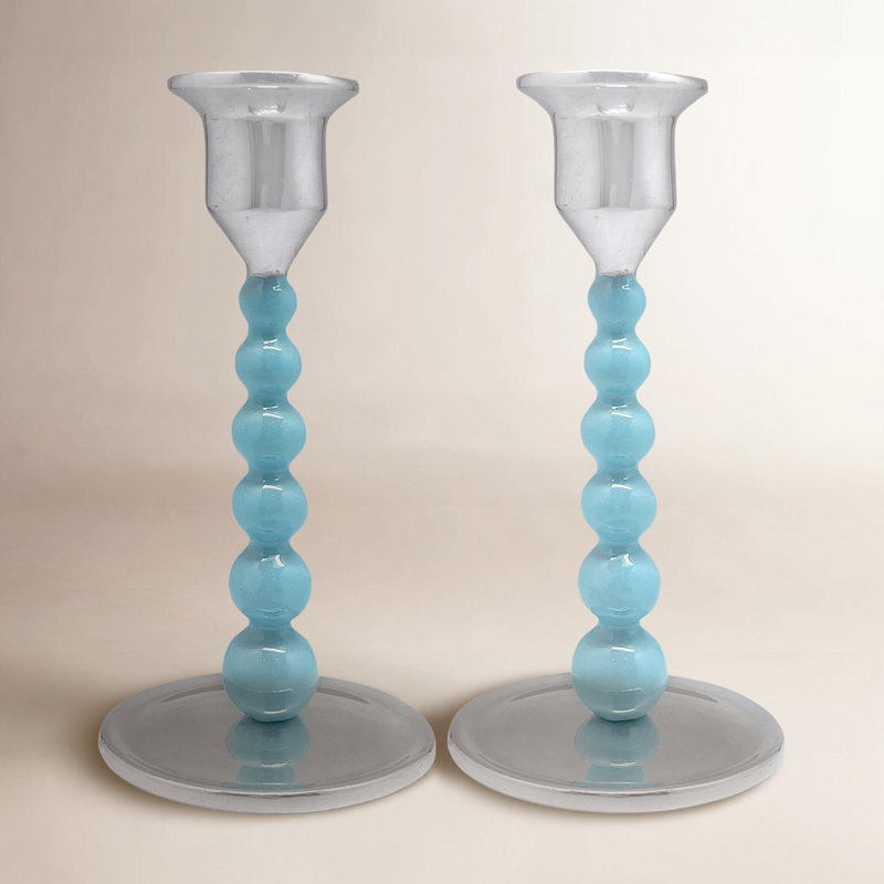 Candlestick, 6.74" H x 3.54" W x 3.54" D, Green