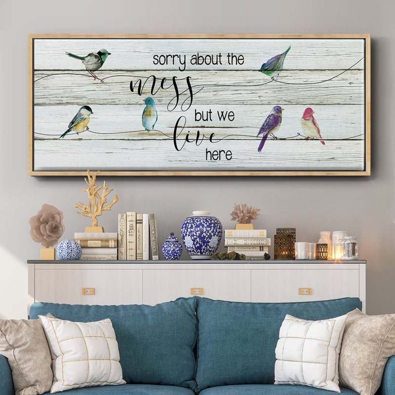 We Live Here - toile encadrée, H 20 po x l 50 po
