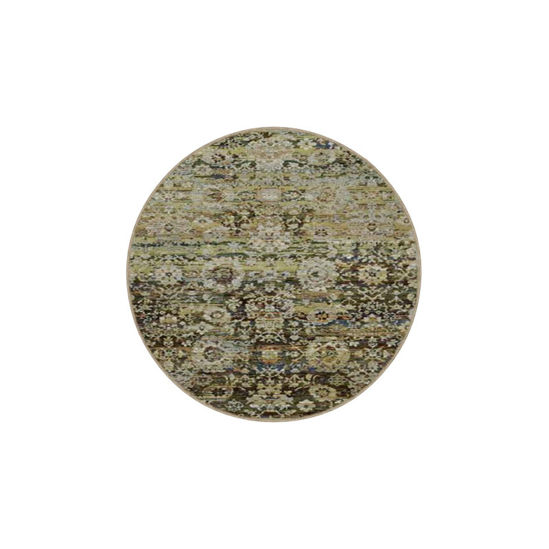 Tapis décoratif à motif géométrique vert, Sous-tapis carré 3 pi 3 po inclus