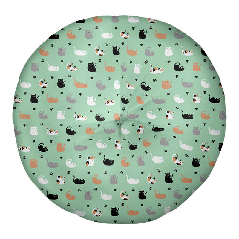 Coussin de sol Katelyn Elizabeth, 30 po x 30 po, Vert / Gris / Noir