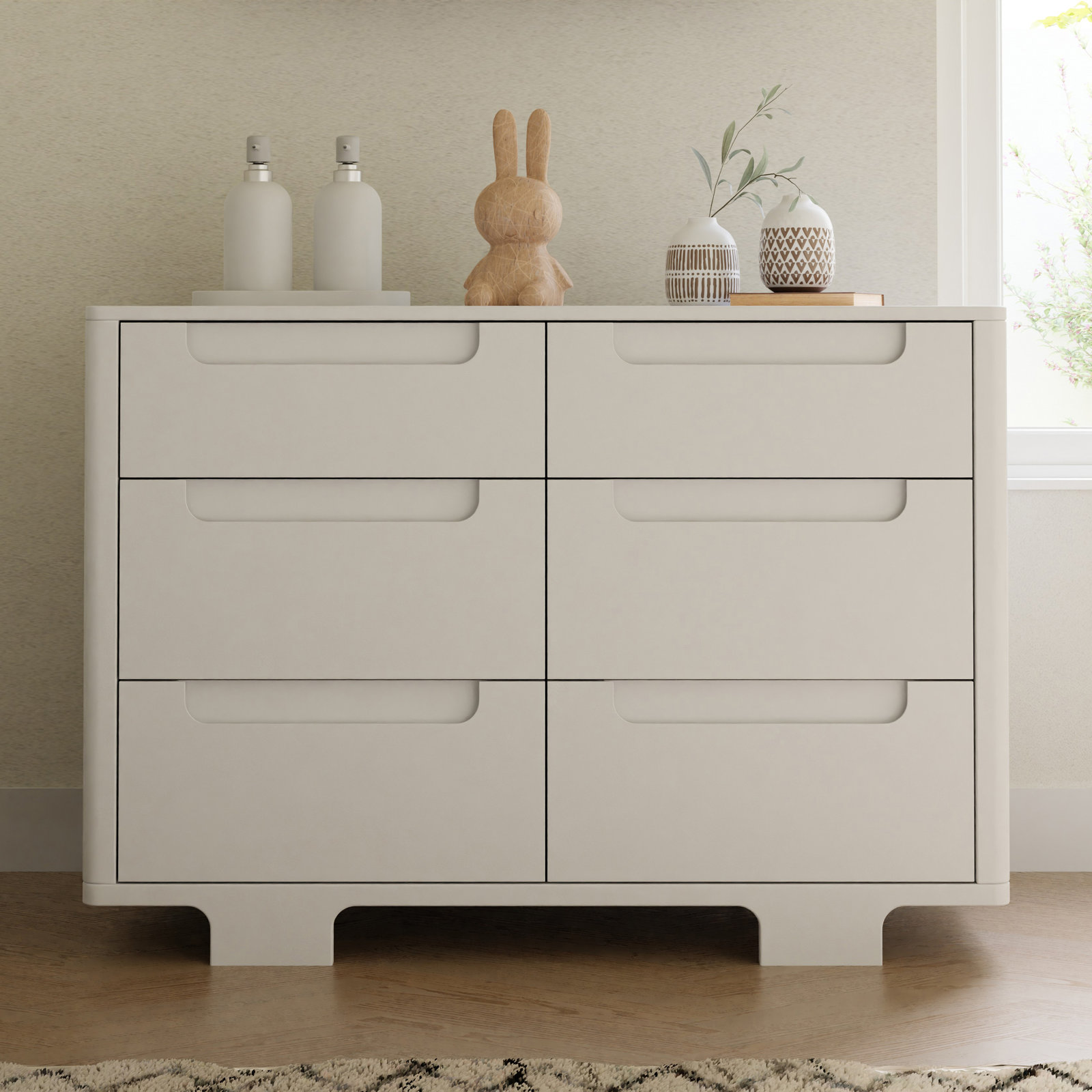 Yuzu 6-Drawer Dresser, White