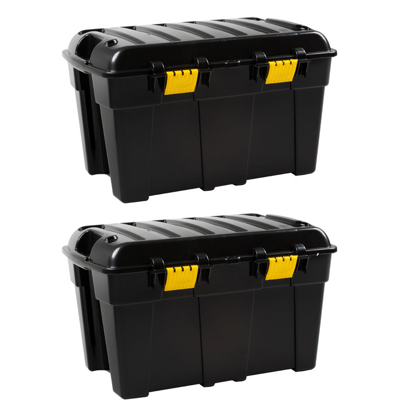 Wham Diy Trunk 48L Recycled Plastic Storage Box Black